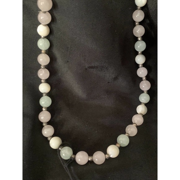 Mona So Jewelry - Vintage Gemstone Beaded Necklace Mother of Pearl